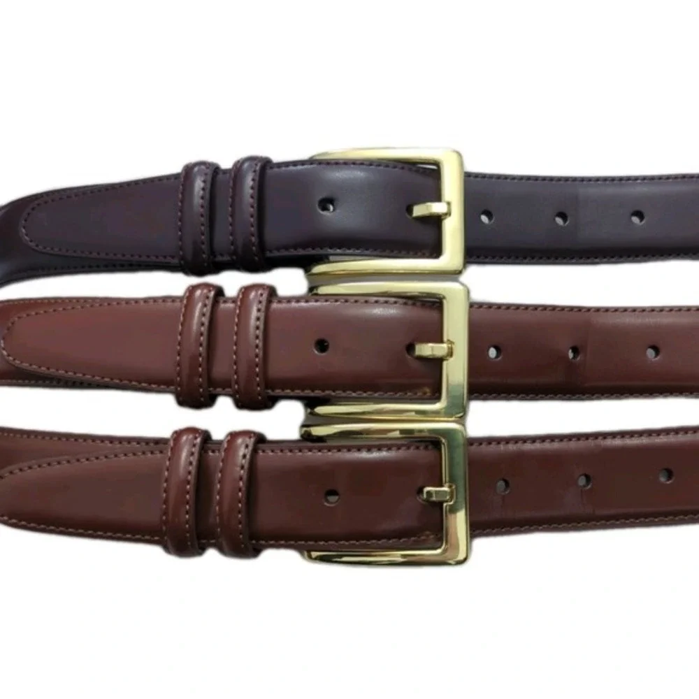 Torino Lot Of 3 Men's Brown European Tanned Cowhide Leather Belts Size‎ 48